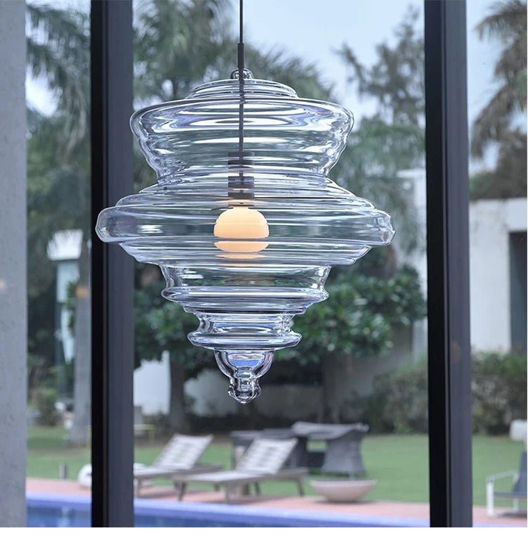 La Scala Glas-Pendelleuchte – Industrielle/Vintage-Kunstbeleuchtung