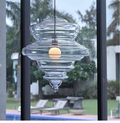 La Scala Glas-Pendelleuchte – Industrielle/Vintage-Kunstbeleuchtung
