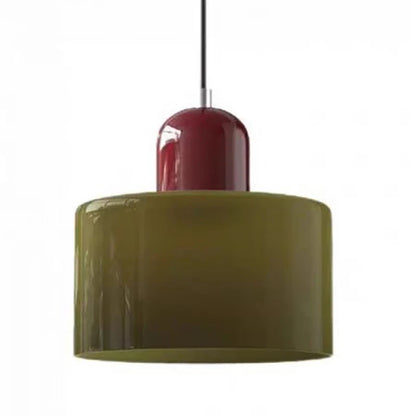 Κρεμαστό Φωτιστικό Γυάλινο "Linea Glass" E27 Μοντέρνο σε Λευκό, Πράσινο, Ροζ ή Πορτοκαλί