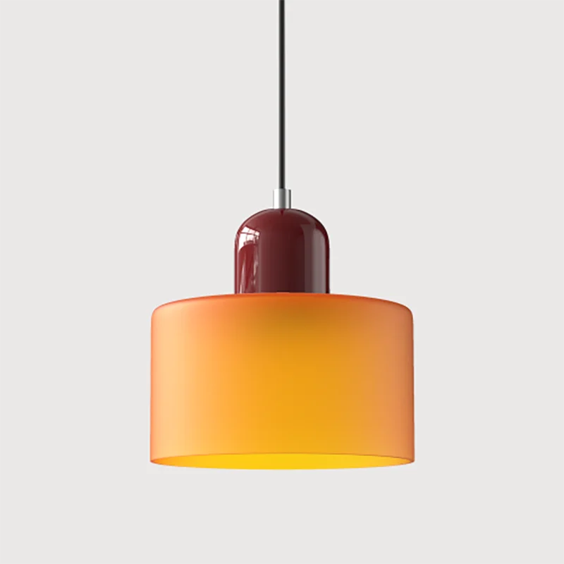 Κρεμαστό Φωτιστικό Γυάλινο "Linea Glass" E27 Μοντέρνο σε Λευκό, Πράσινο, Ροζ ή Πορτοκαλί