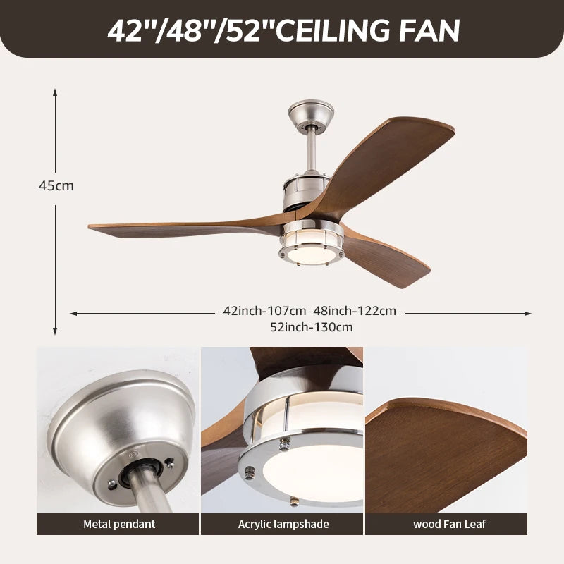 Ανεμιστήρας Οροφής "AeroWood2.1" με Φως Τηλεχειριστήριο και πτερύγια από ξύλο