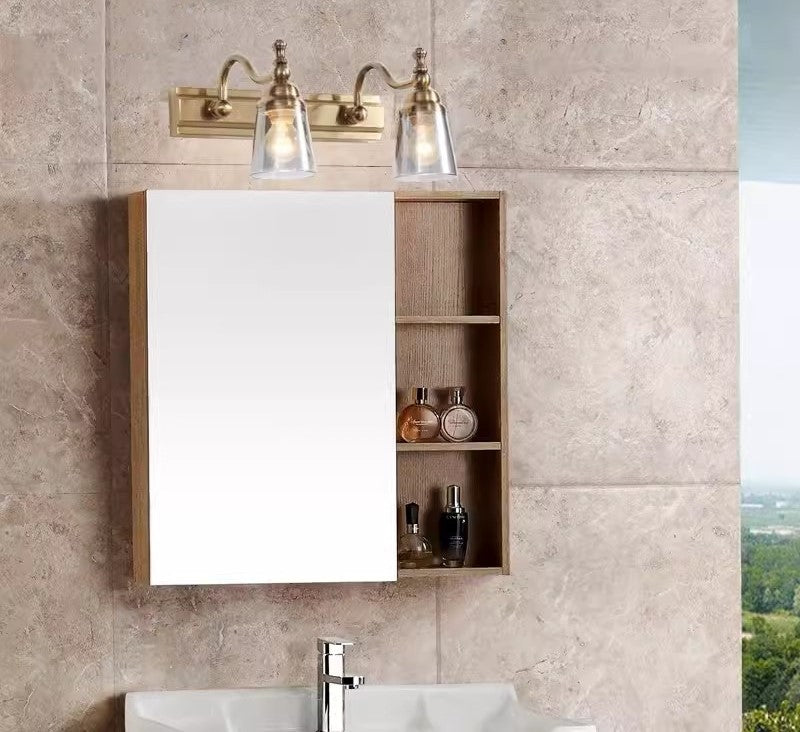 Aluminium-Wandleuchte „BronzeBeam“ mit 1-4 Flammen und Glaslampenschirm